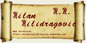 Milan Milidragović vizit kartica